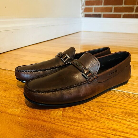 TOD'S Brown Leather Loafers Men's Size 7.5 - Picture 6 of 16